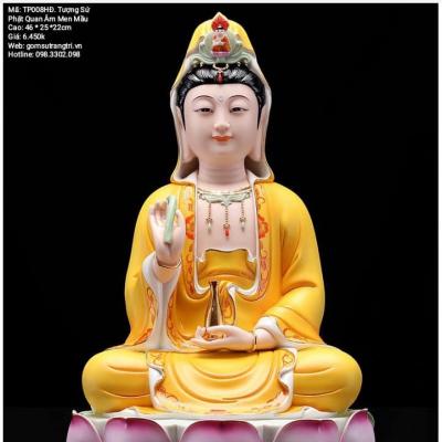 TƯỢNG SỨ PHẬT QUAN ÂM MEN MÀU